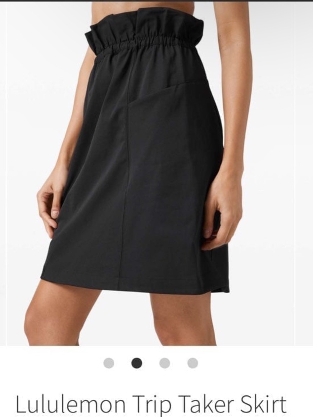 Lululemon High waisted Trip taker skirt 4 black paper bag waist